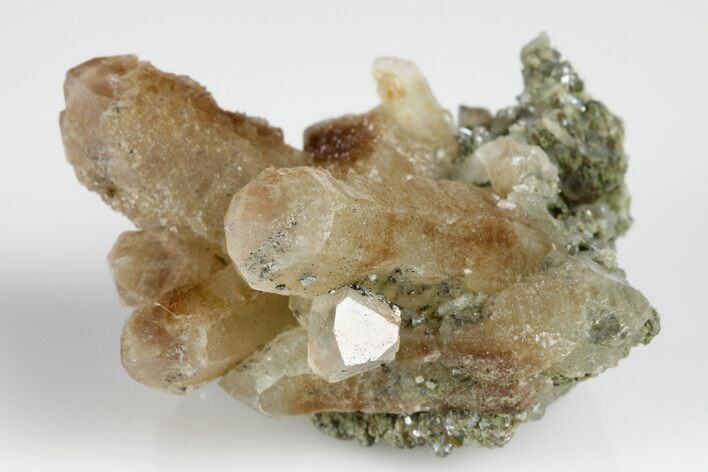 Quartz Crystal Cluster with Calcite & Loellingite -Inner Mongolia #180317
